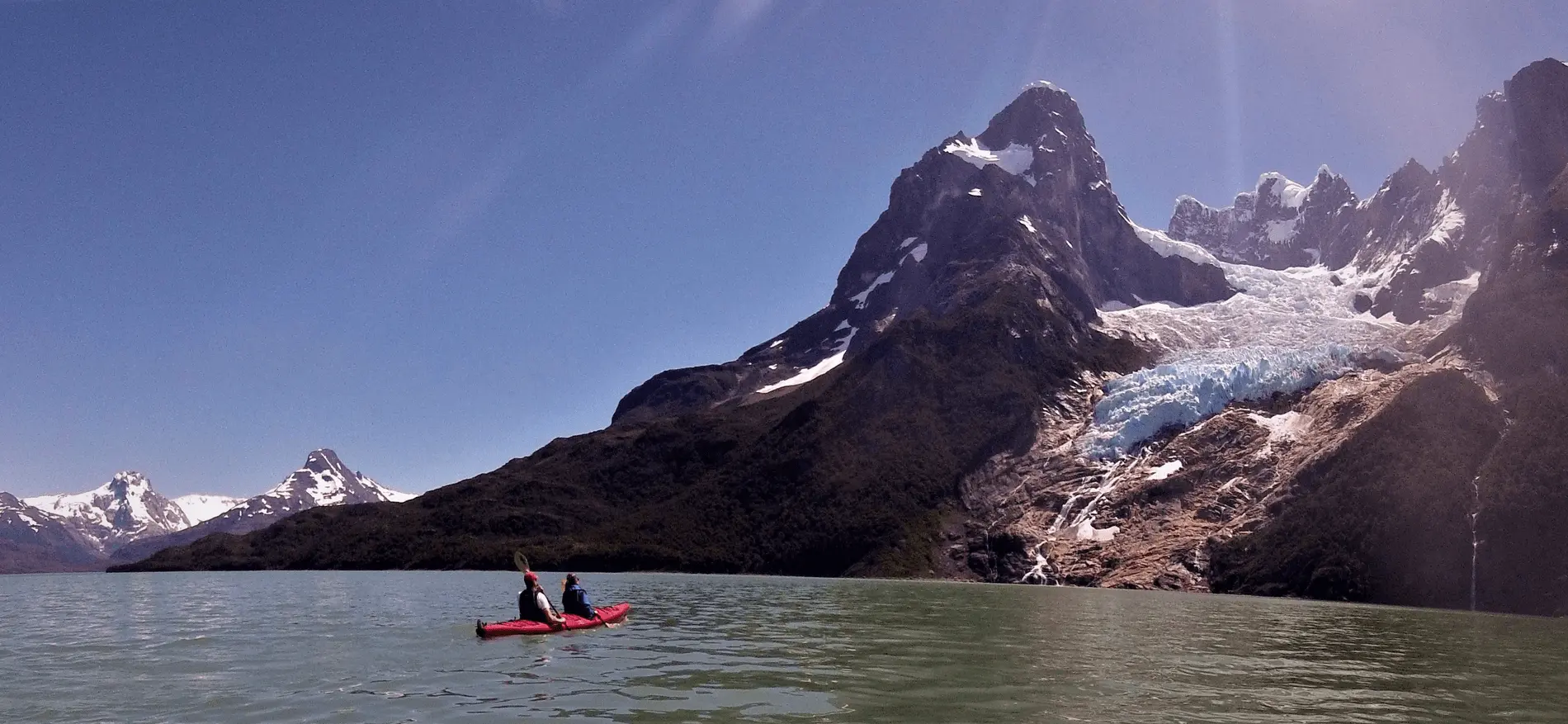 Kayaking front Balmaceda Glaciar